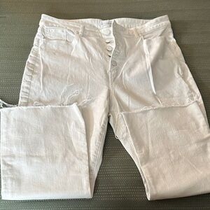 LOFT White Distressed Skinny Jeans for Women